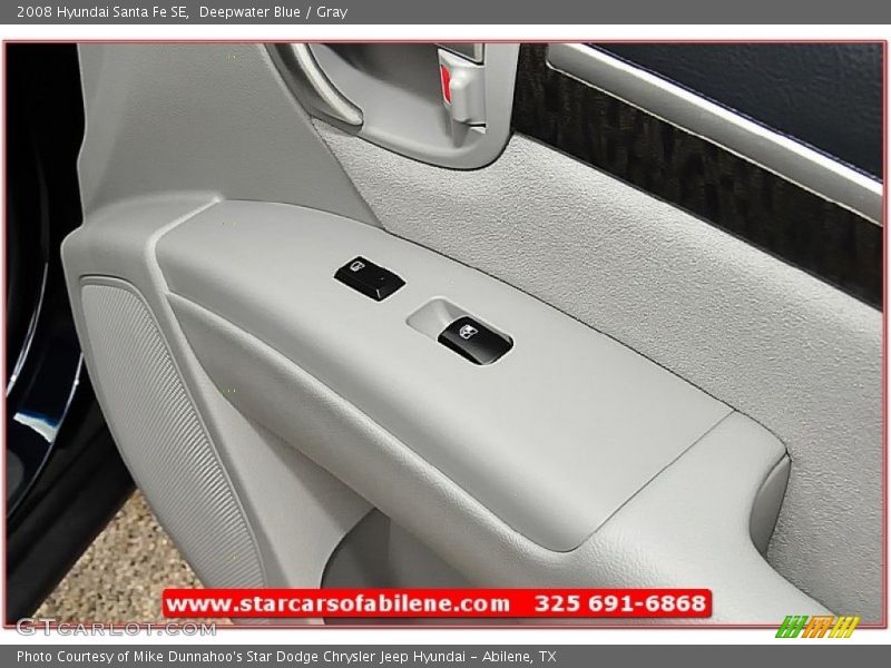 Deepwater Blue / Gray 2008 Hyundai Santa Fe SE