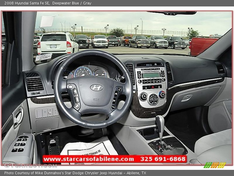Deepwater Blue / Gray 2008 Hyundai Santa Fe SE