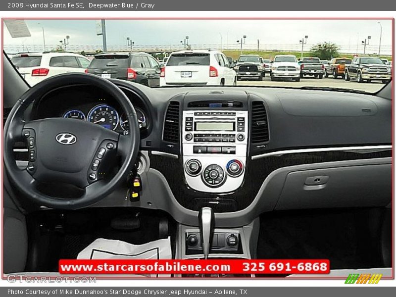 Deepwater Blue / Gray 2008 Hyundai Santa Fe SE