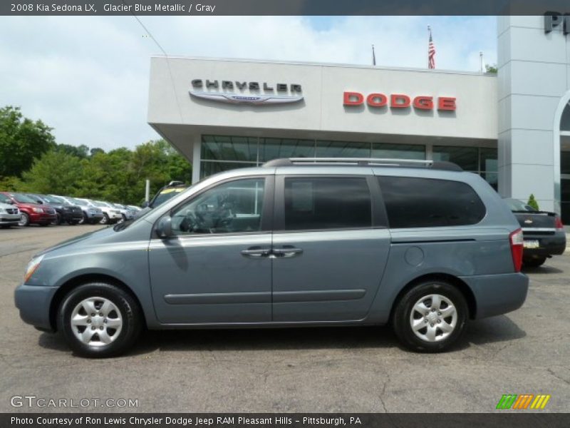 Glacier Blue Metallic / Gray 2008 Kia Sedona LX