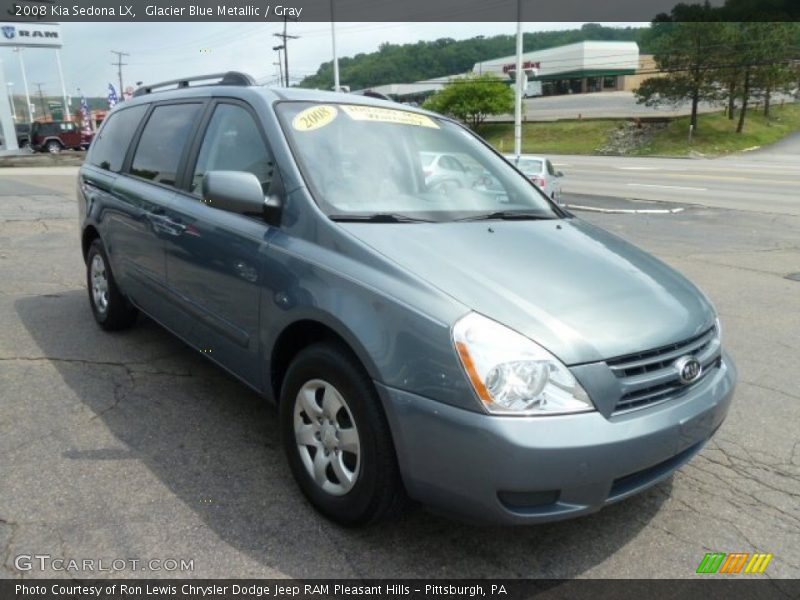 Glacier Blue Metallic / Gray 2008 Kia Sedona LX