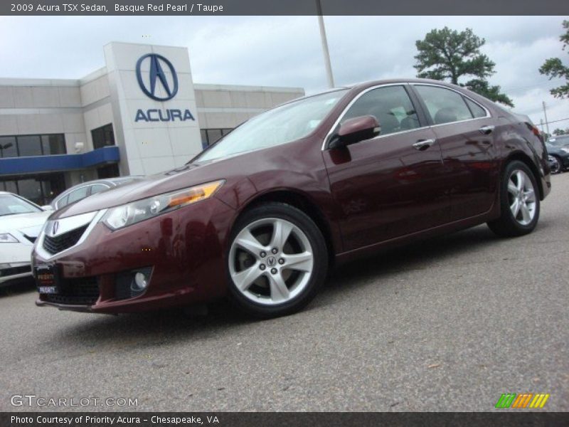 Basque Red Pearl / Taupe 2009 Acura TSX Sedan