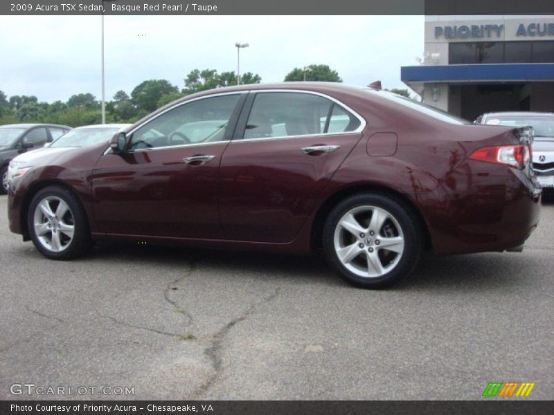Basque Red Pearl / Taupe 2009 Acura TSX Sedan
