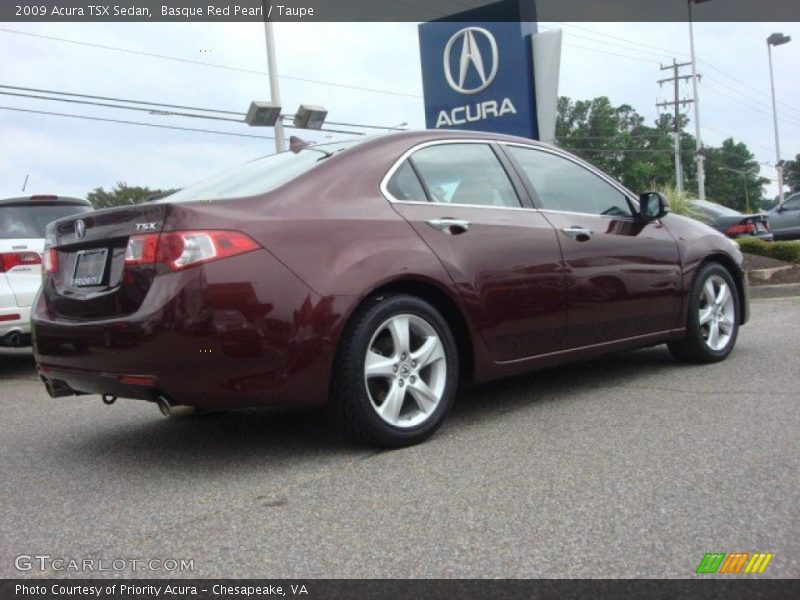 Basque Red Pearl / Taupe 2009 Acura TSX Sedan