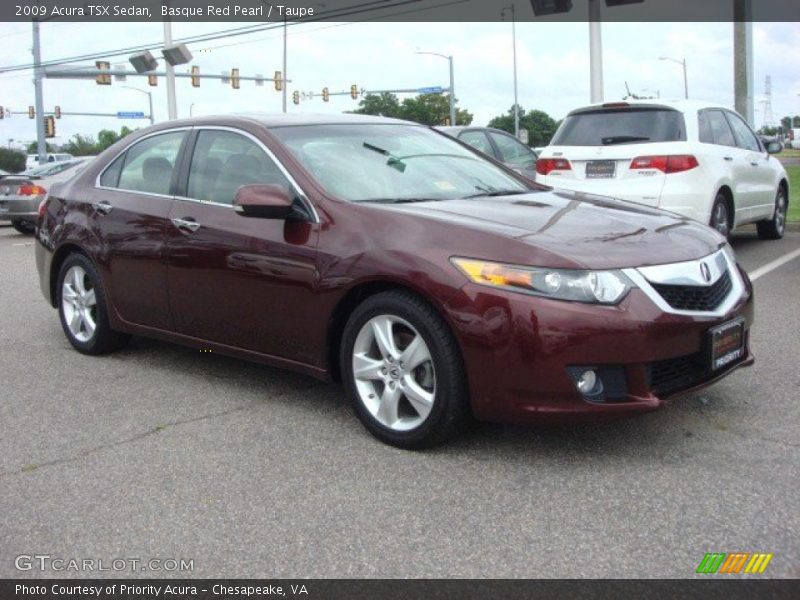 Basque Red Pearl / Taupe 2009 Acura TSX Sedan