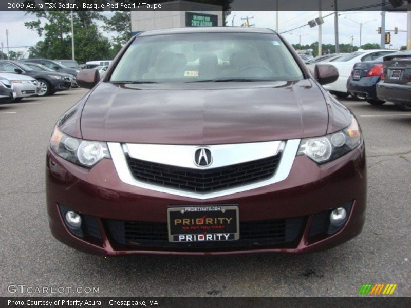 Basque Red Pearl / Taupe 2009 Acura TSX Sedan