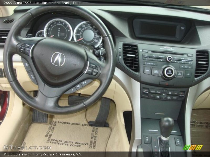Basque Red Pearl / Taupe 2009 Acura TSX Sedan