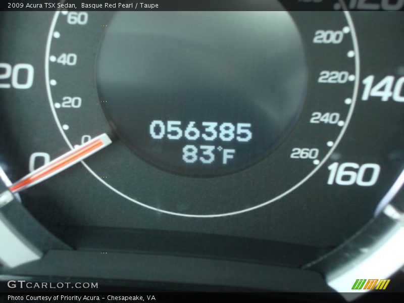 Basque Red Pearl / Taupe 2009 Acura TSX Sedan