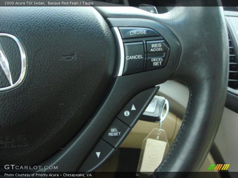 Basque Red Pearl / Taupe 2009 Acura TSX Sedan