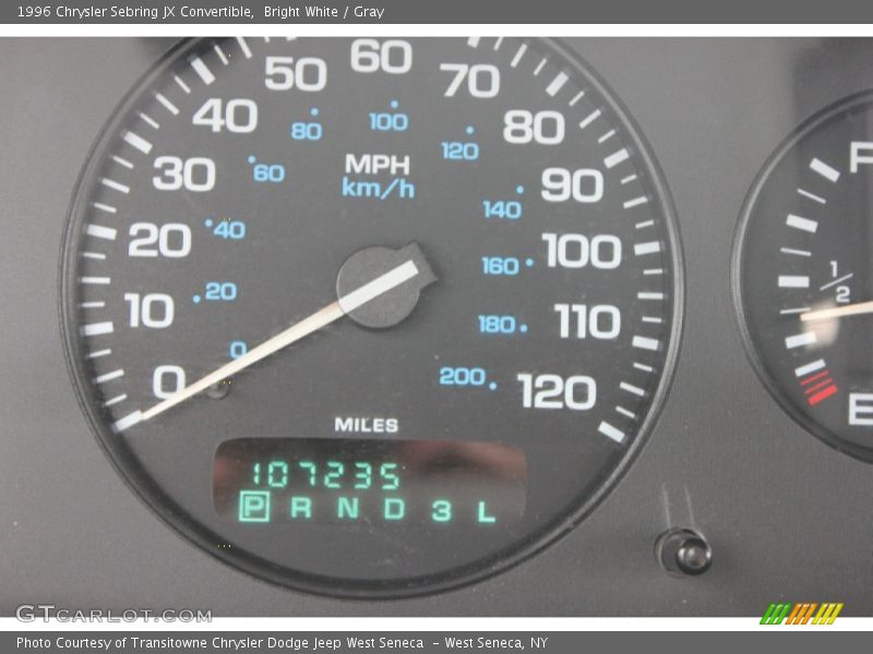 Bright White / Gray 1996 Chrysler Sebring JX Convertible