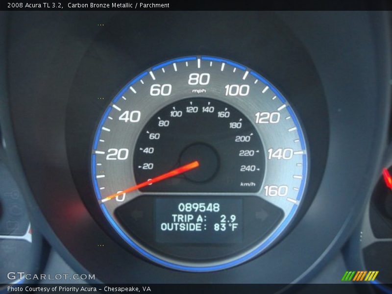 Carbon Bronze Metallic / Parchment 2008 Acura TL 3.2