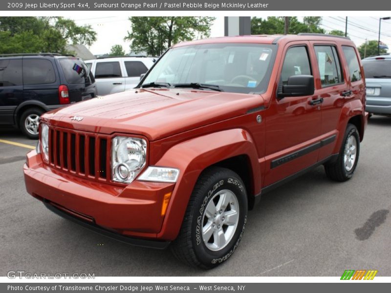 Sunburst Orange Pearl / Pastel Pebble Beige Mckinley Leather 2009 Jeep Liberty Sport 4x4