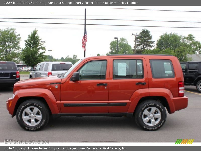 Sunburst Orange Pearl / Pastel Pebble Beige Mckinley Leather 2009 Jeep Liberty Sport 4x4