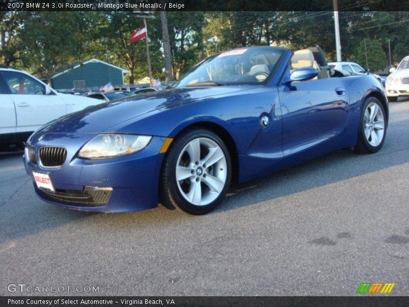 Montego Blue Metallic / Beige 2007 BMW Z4 3.0i Roadster