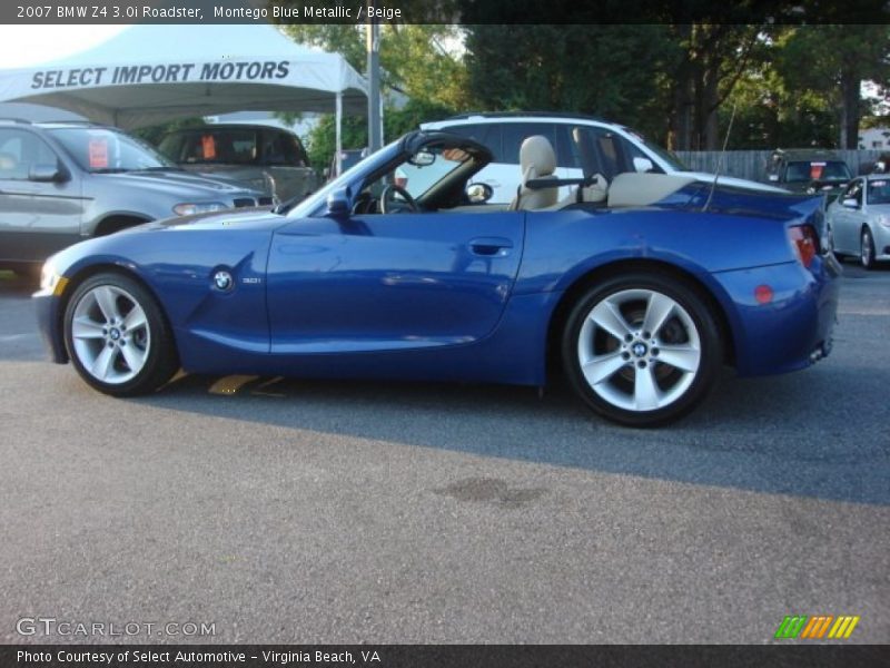 Montego Blue Metallic / Beige 2007 BMW Z4 3.0i Roadster