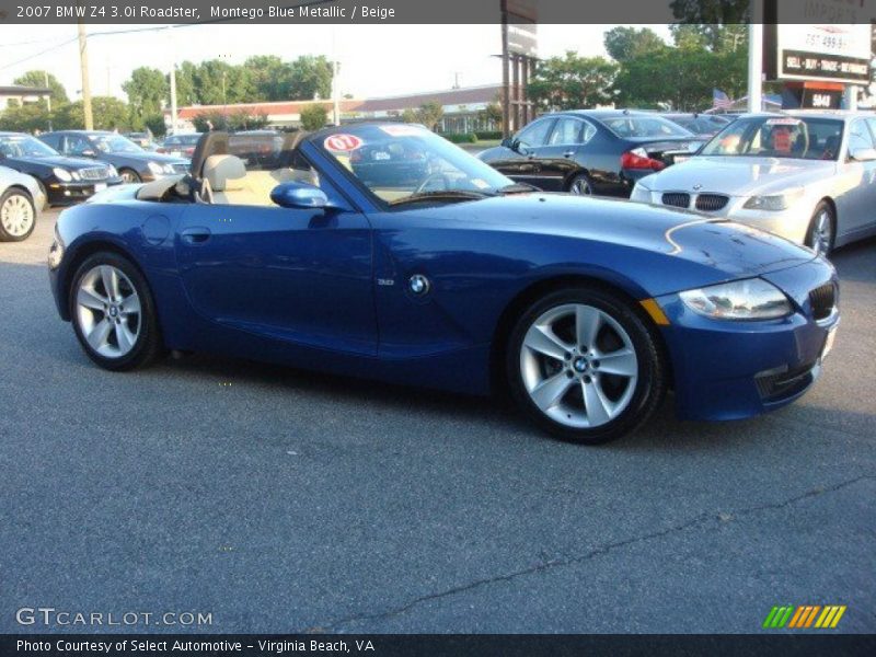 Montego Blue Metallic / Beige 2007 BMW Z4 3.0i Roadster