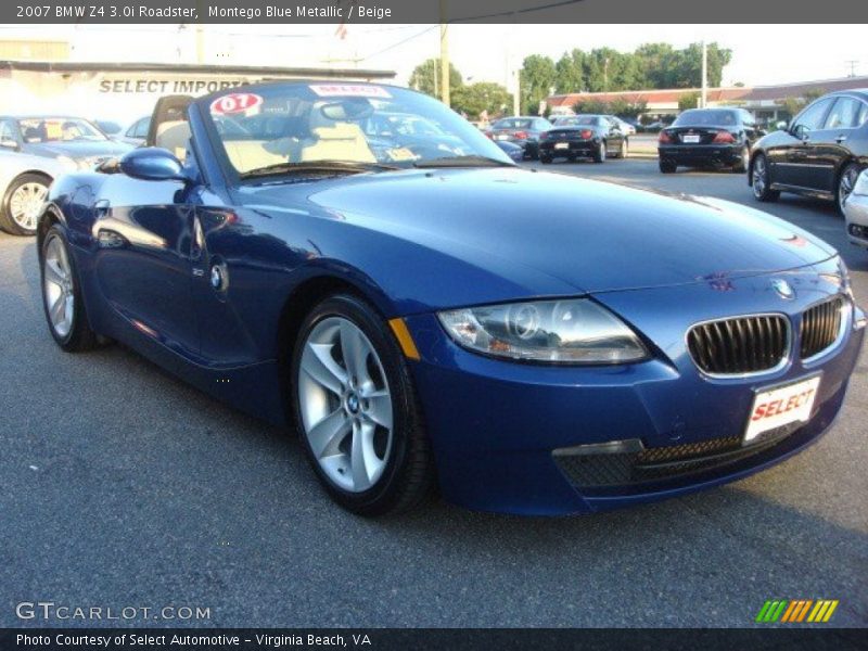 Montego Blue Metallic / Beige 2007 BMW Z4 3.0i Roadster