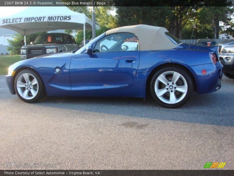 Montego Blue Metallic / Beige 2007 BMW Z4 3.0i Roadster