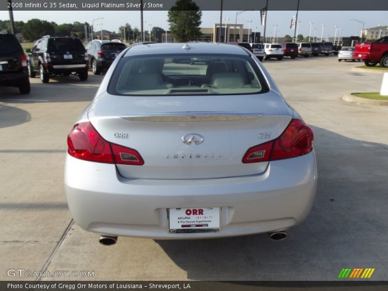 Liquid Platinum Silver / Stone 2008 Infiniti G 35 Sedan