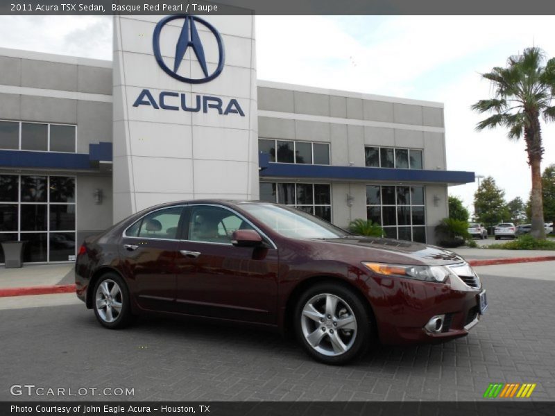 Basque Red Pearl / Taupe 2011 Acura TSX Sedan