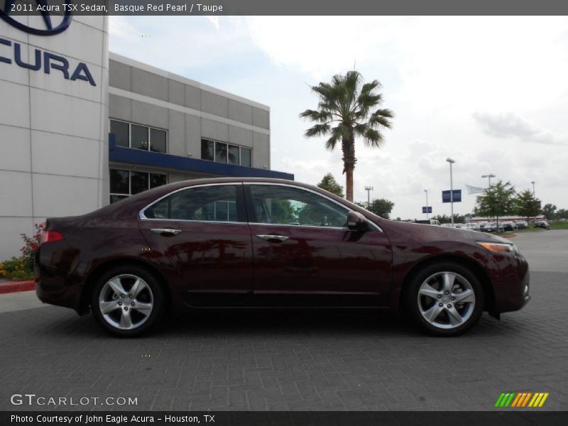 Basque Red Pearl / Taupe 2011 Acura TSX Sedan
