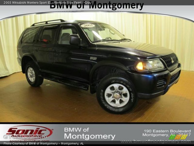 Memphis Blue Pearl / Gray 2003 Mitsubishi Montero Sport ES