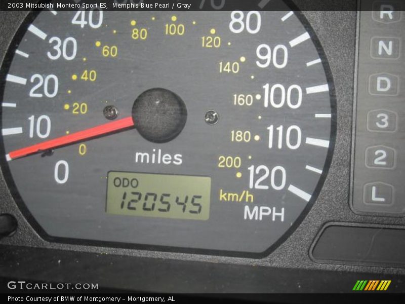 Memphis Blue Pearl / Gray 2003 Mitsubishi Montero Sport ES