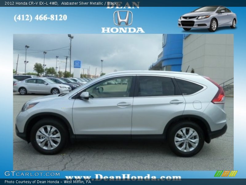 Alabaster Silver Metallic / Black 2012 Honda CR-V EX-L 4WD