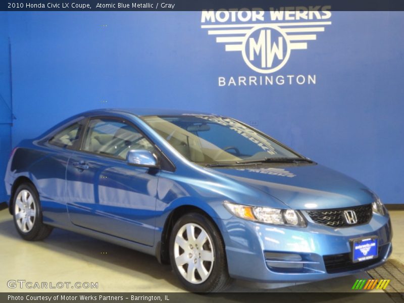 Atomic Blue Metallic / Gray 2010 Honda Civic LX Coupe