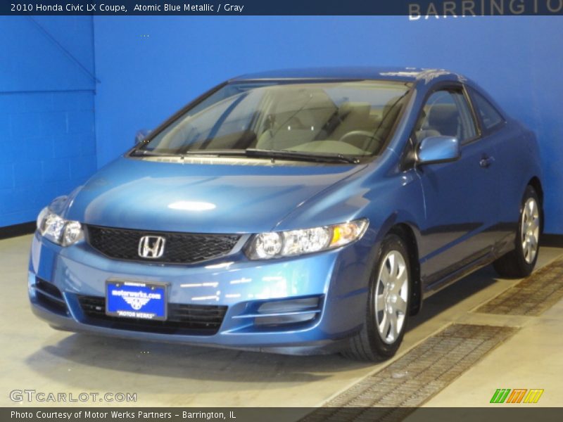 Atomic Blue Metallic / Gray 2010 Honda Civic LX Coupe