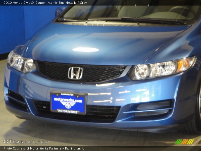 Atomic Blue Metallic / Gray 2010 Honda Civic LX Coupe