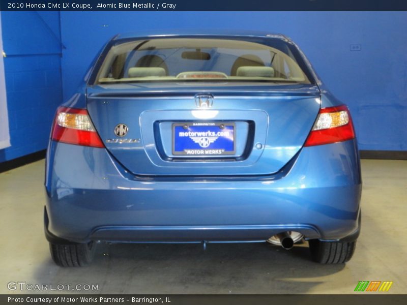 Atomic Blue Metallic / Gray 2010 Honda Civic LX Coupe
