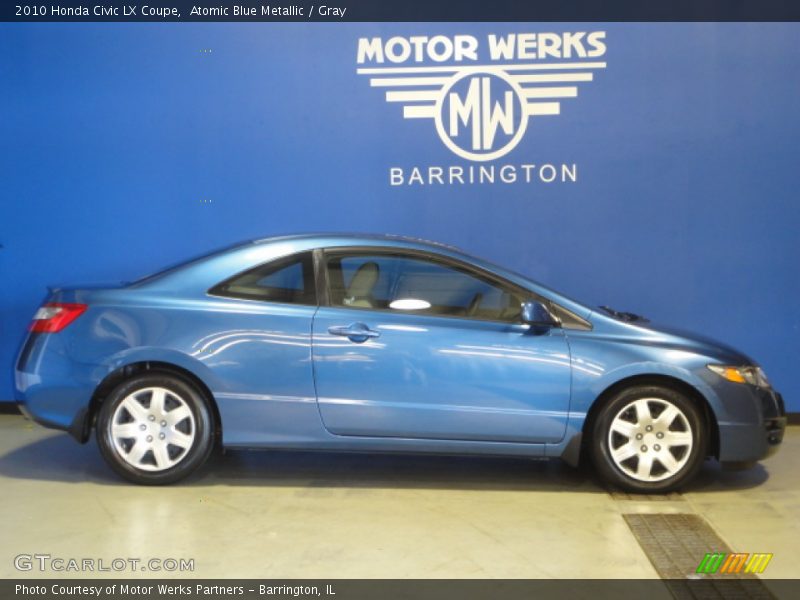 Atomic Blue Metallic / Gray 2010 Honda Civic LX Coupe
