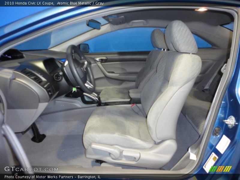 Atomic Blue Metallic / Gray 2010 Honda Civic LX Coupe