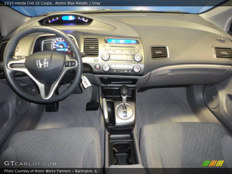 Atomic Blue Metallic / Gray 2010 Honda Civic LX Coupe
