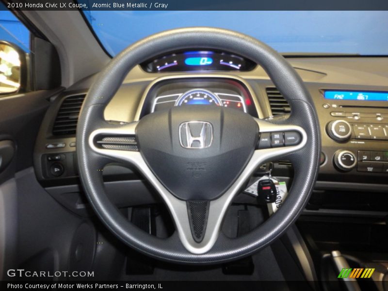 Atomic Blue Metallic / Gray 2010 Honda Civic LX Coupe