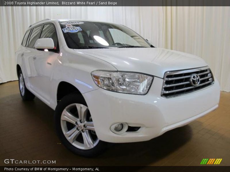 Blizzard White Pearl / Sand Beige 2008 Toyota Highlander Limited