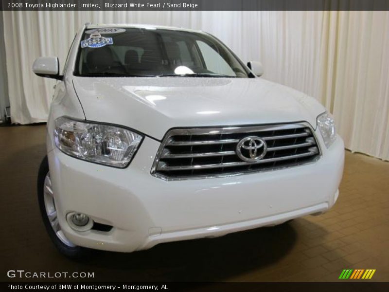 Blizzard White Pearl / Sand Beige 2008 Toyota Highlander Limited
