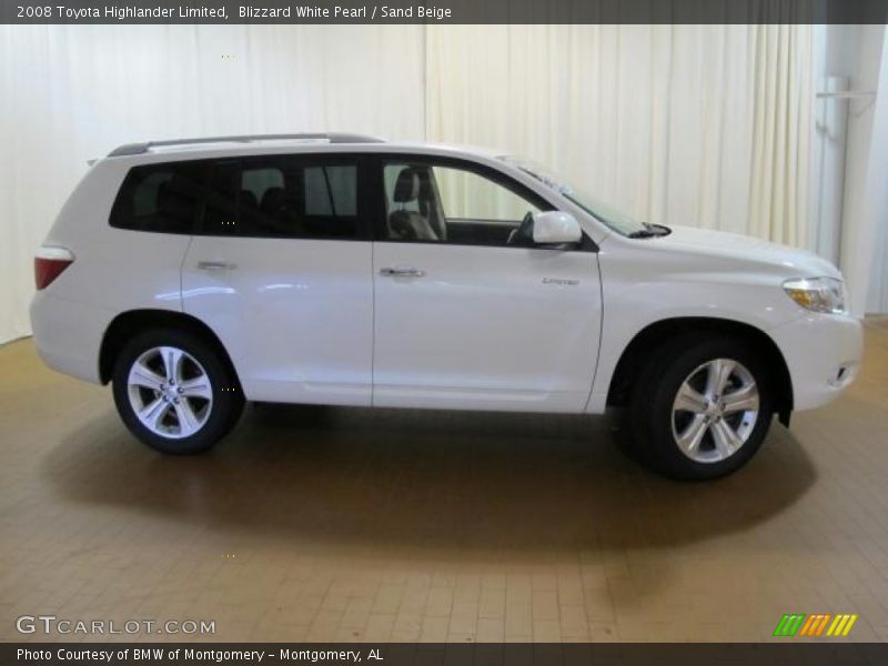Blizzard White Pearl / Sand Beige 2008 Toyota Highlander Limited