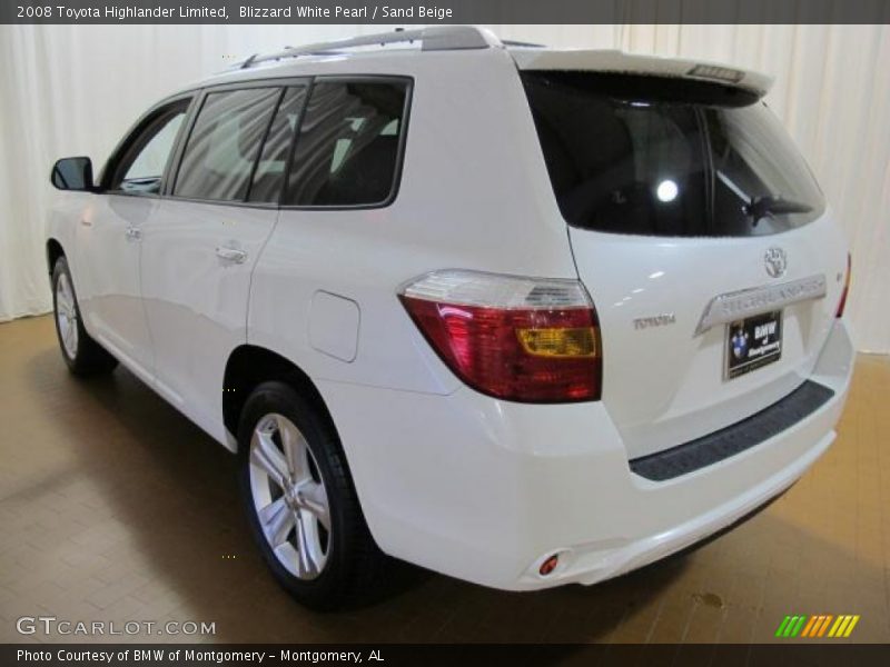 Blizzard White Pearl / Sand Beige 2008 Toyota Highlander Limited