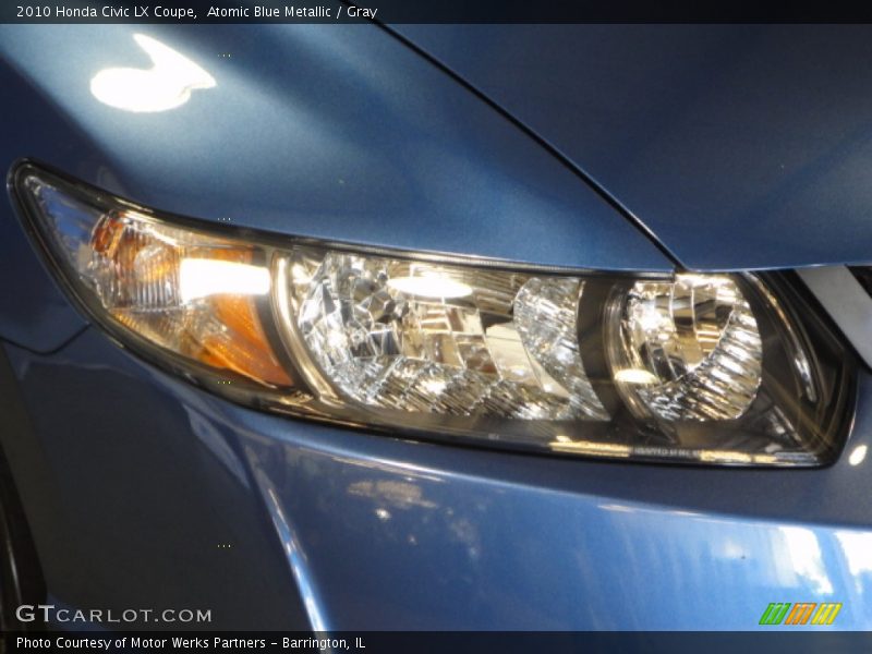 Atomic Blue Metallic / Gray 2010 Honda Civic LX Coupe