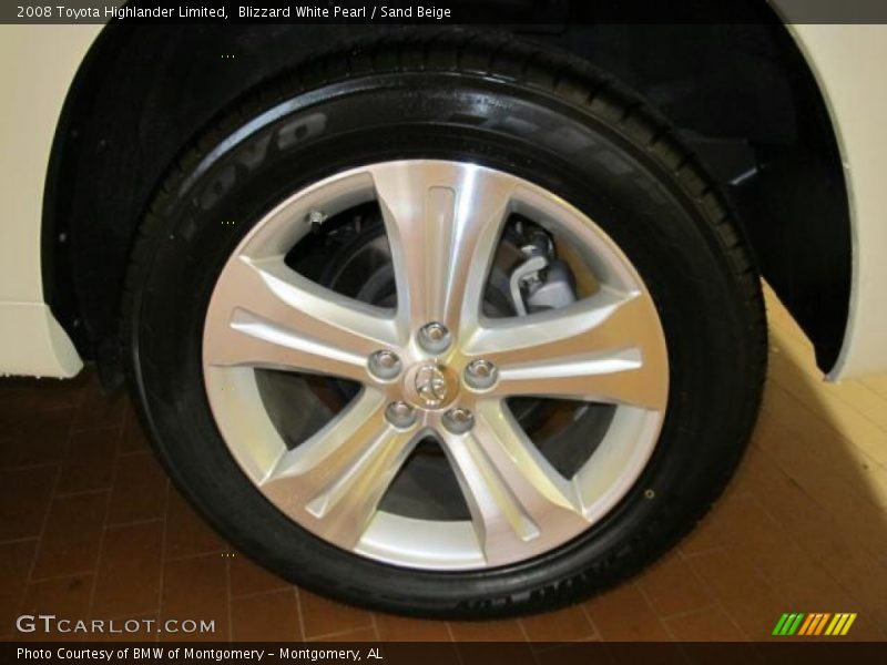 Blizzard White Pearl / Sand Beige 2008 Toyota Highlander Limited