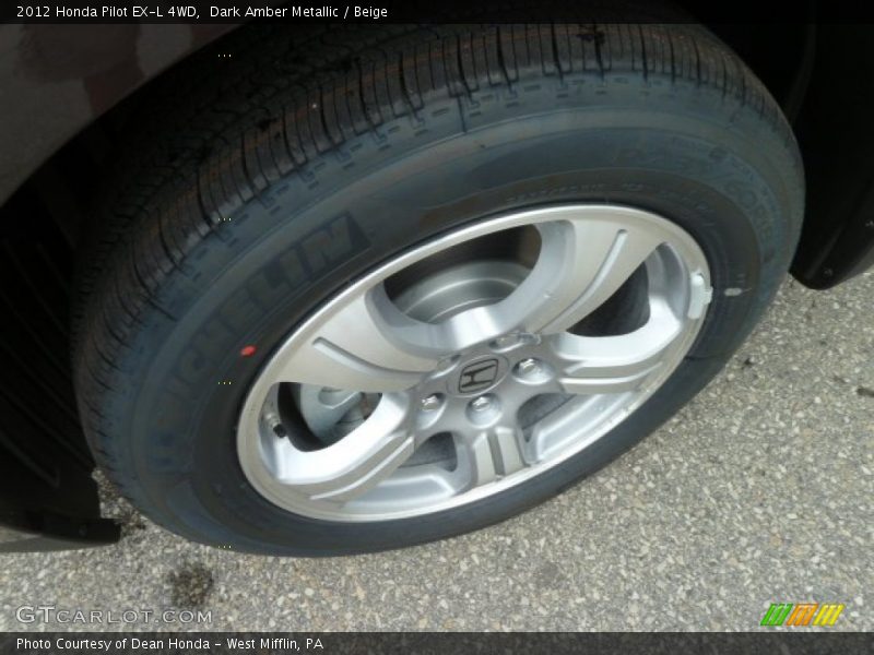 Dark Amber Metallic / Beige 2012 Honda Pilot EX-L 4WD