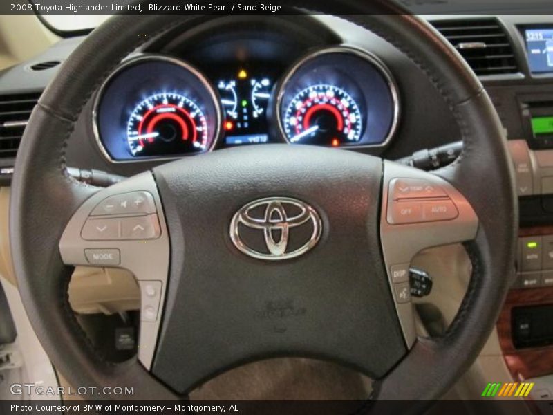 Blizzard White Pearl / Sand Beige 2008 Toyota Highlander Limited