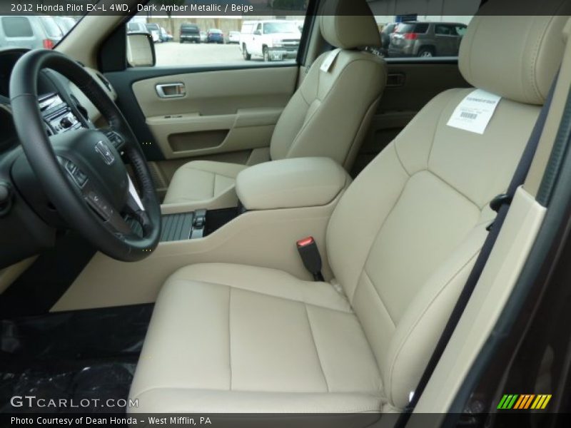 Dark Amber Metallic / Beige 2012 Honda Pilot EX-L 4WD