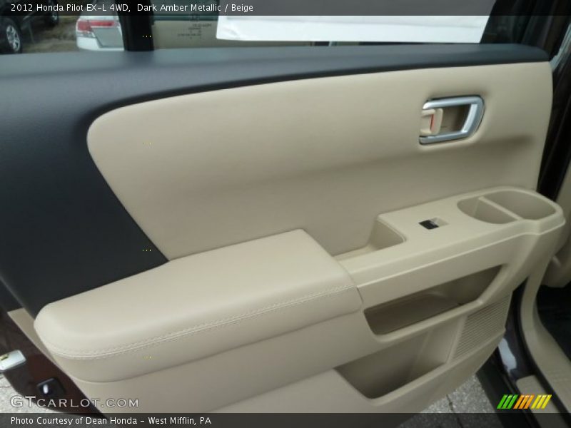 Dark Amber Metallic / Beige 2012 Honda Pilot EX-L 4WD