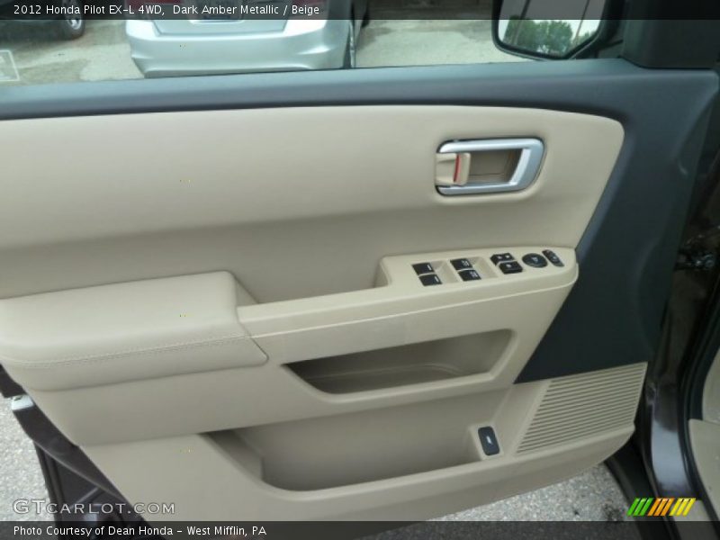 Dark Amber Metallic / Beige 2012 Honda Pilot EX-L 4WD