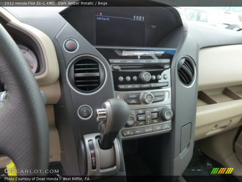 Dark Amber Metallic / Beige 2012 Honda Pilot EX-L 4WD