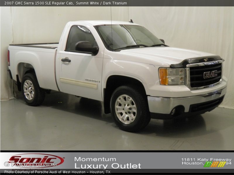 Summit White / Dark Titanium 2007 GMC Sierra 1500 SLE Regular Cab