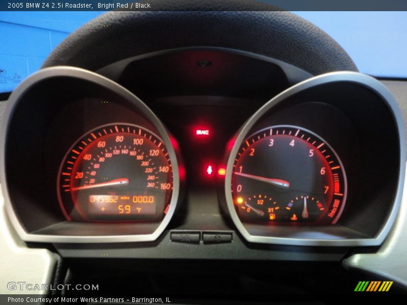 Bright Red / Black 2005 BMW Z4 2.5i Roadster